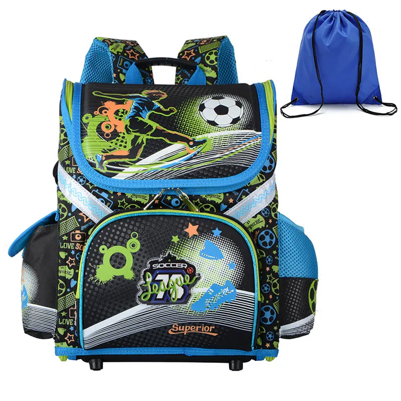 Высокое качество, 20 моделей детских школьных рюкзаков с бабочками для мальчиков, школьный рюкзак для девочек, ортопедический Водонепроницаемый школьный рюкзак - Цвет: new football22