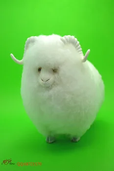 

simulation animal model 16x9x14cm white sheep model toy polyethylene & furs handicraft,decoration, baby toy d241