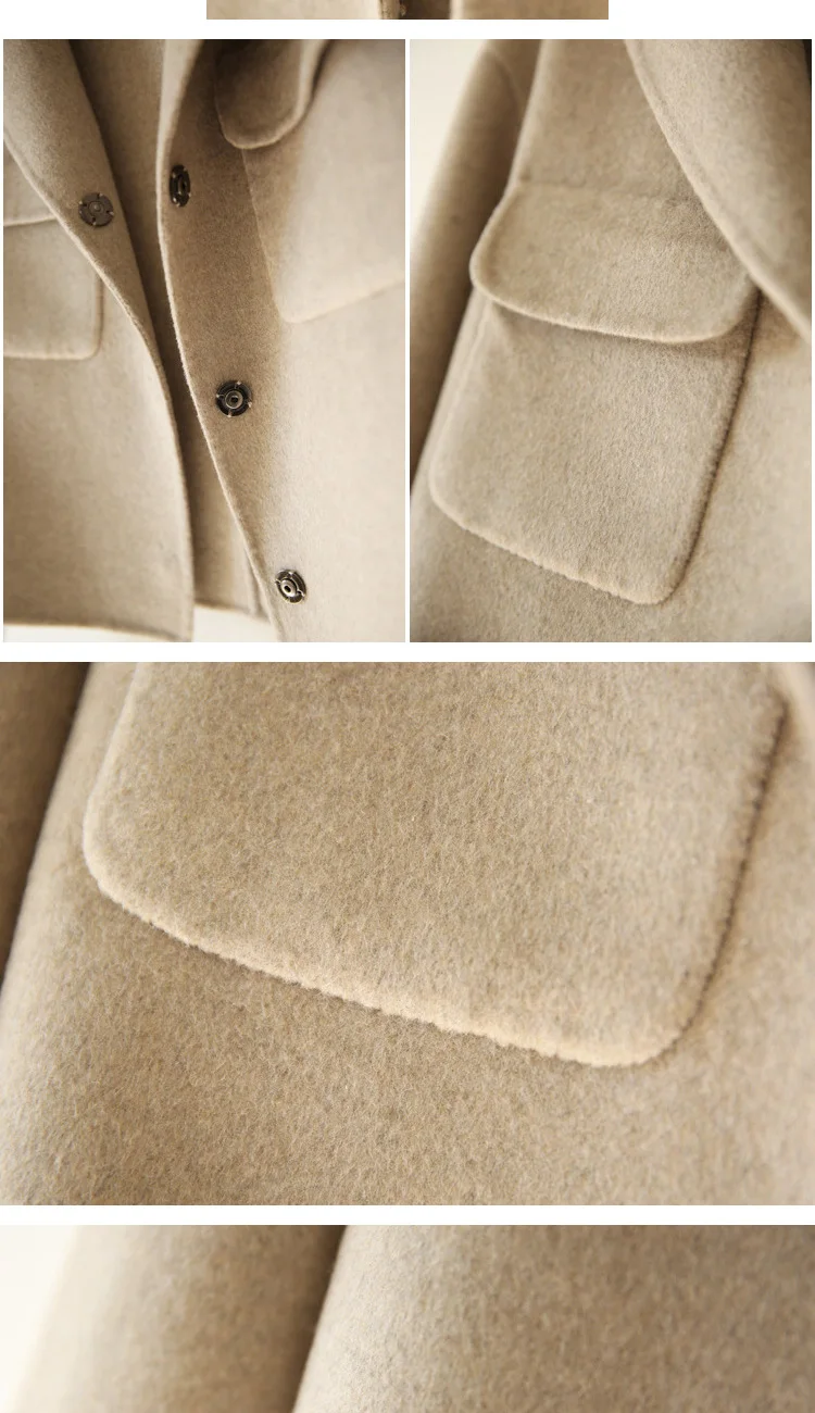 Kmeram Новая Осенняя модная женская зимняя куртка элегантная тонкая шерстяная теплая шерстяная кашемировая куртка для женщин Casaco Feminino HH688