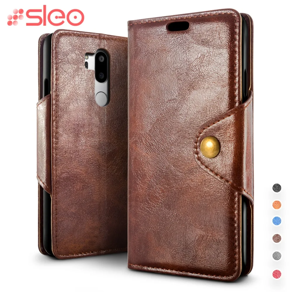 SLEO ретро кожаный чехол для LG G7 роскошный флип Бумажник Стенд задняя крышка g7 ThinQ |
