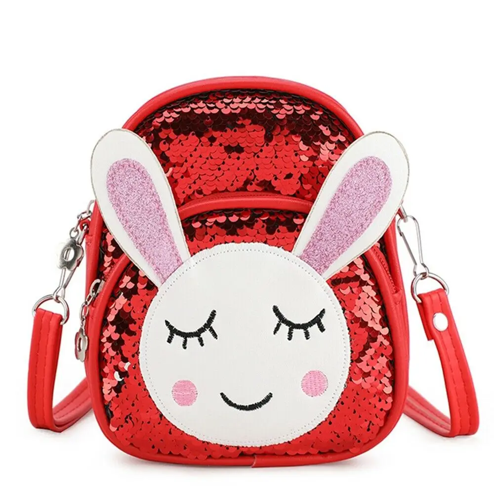 Детский плюшевый рюкзак с кроликом для малышей, рюкзак в детский сад, школьный рюкзак, сумка на плечо с мультяшными животными - Цвет: Красный
