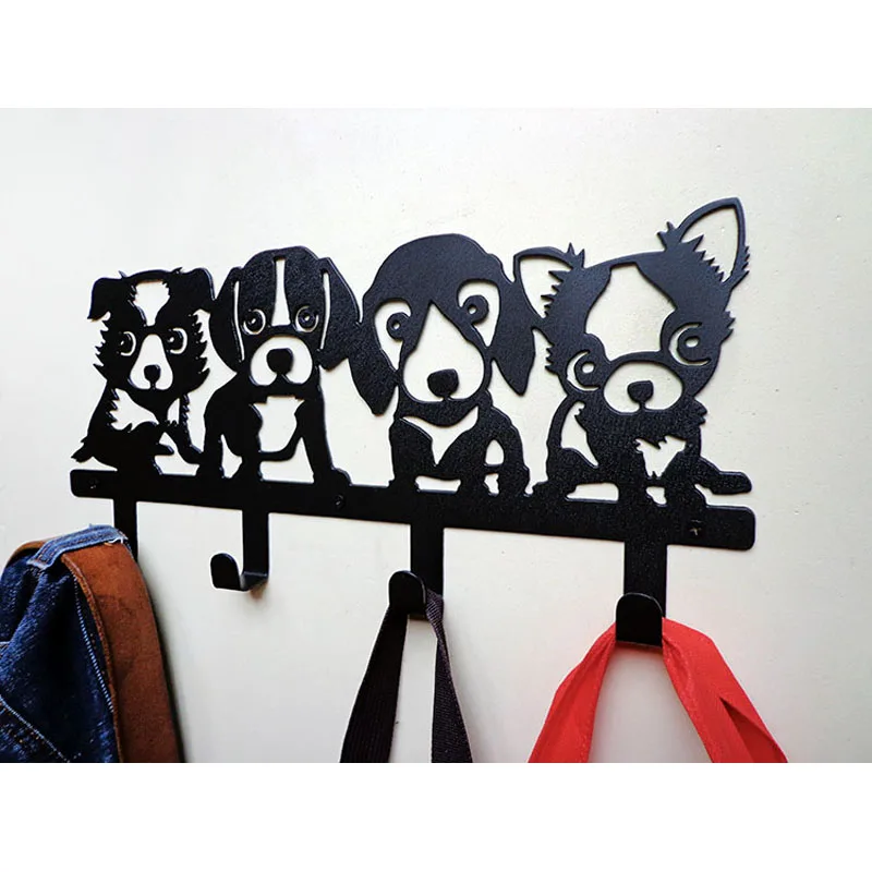 Бумажный халат для четырех собак, крючок, пальто/шляпа/сумка, настенная вешалка с героями мультфильмов, Декор для дома