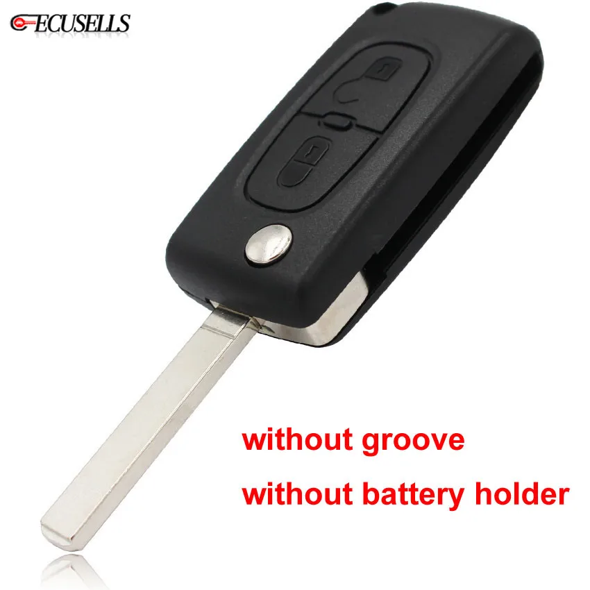 

Folding Flip 2 Button Remote Car Key Shell Case VA2 Uncut Blade For Citroen C2 C3 C4 C5 C6 C8 Xsara Picasso NO Battery Holder