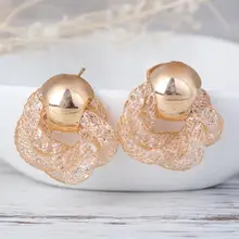 Snake pattern Earrings Korea wind Flower crystal Stud Earring women