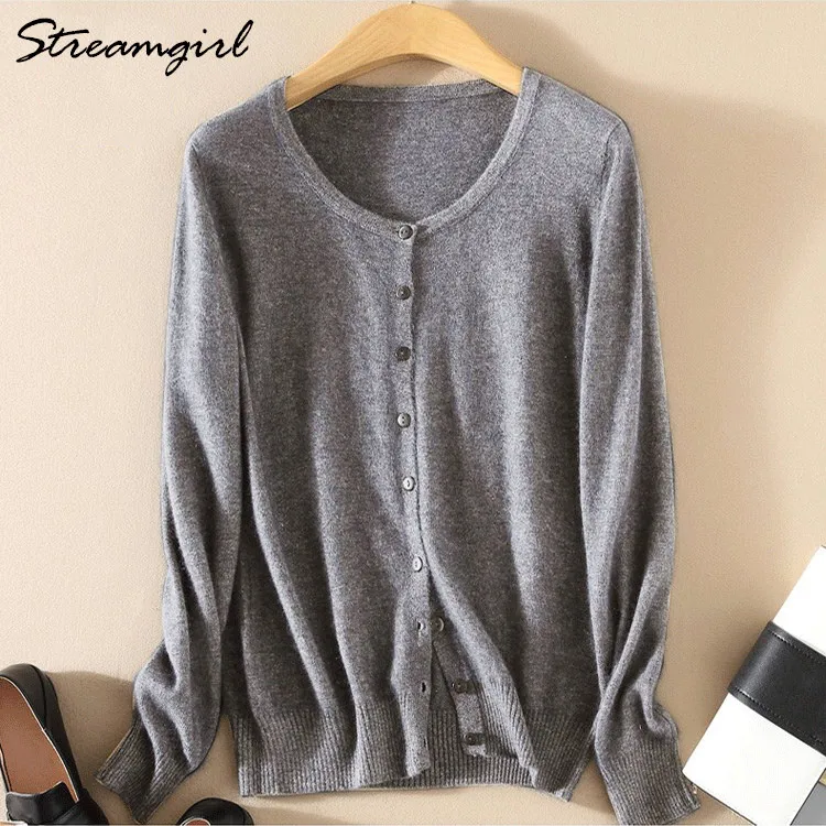 Knitted Cardigan Women Cashmere Wool Female Cardigans Short Black Cardigan Plus Size Cardigans Big Size Women Tops Spring - Цвет: Dark gray