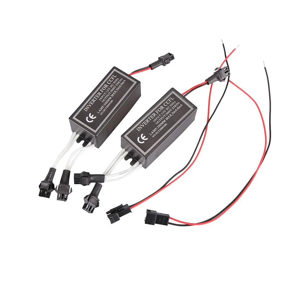 

2PCS CCFL Inverter Ballast Male Connection 4-Outputs Halo Rings Angel Eyes Light 12V Kit Halo Spare Ballast Case For Any Cars