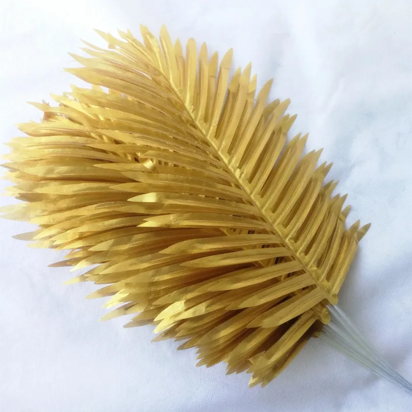 

12pcs Artificial Plants Palm Tree Leaf Faux Leaf Plant Palm Sunday Leaf Greenery Golden/silver colors 53cm