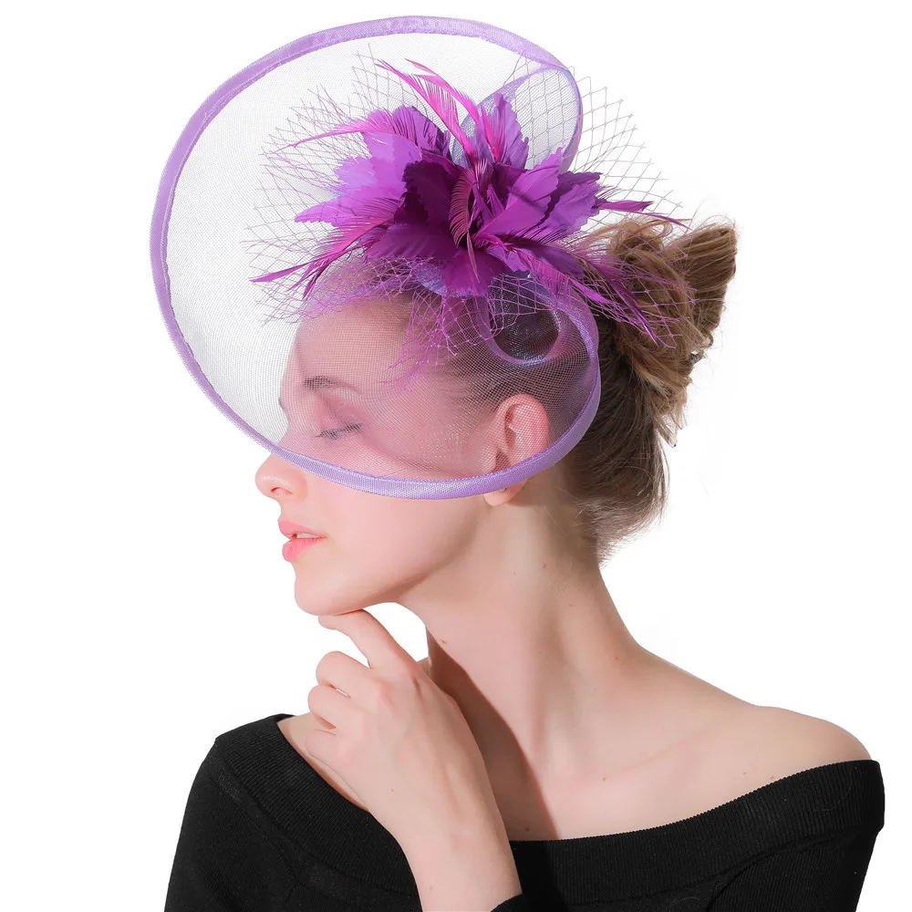 

Derby chapeau ladies elegant Wedding hair fascinators hatswedding party tea mesh hats chapeau female occasion hair accessories