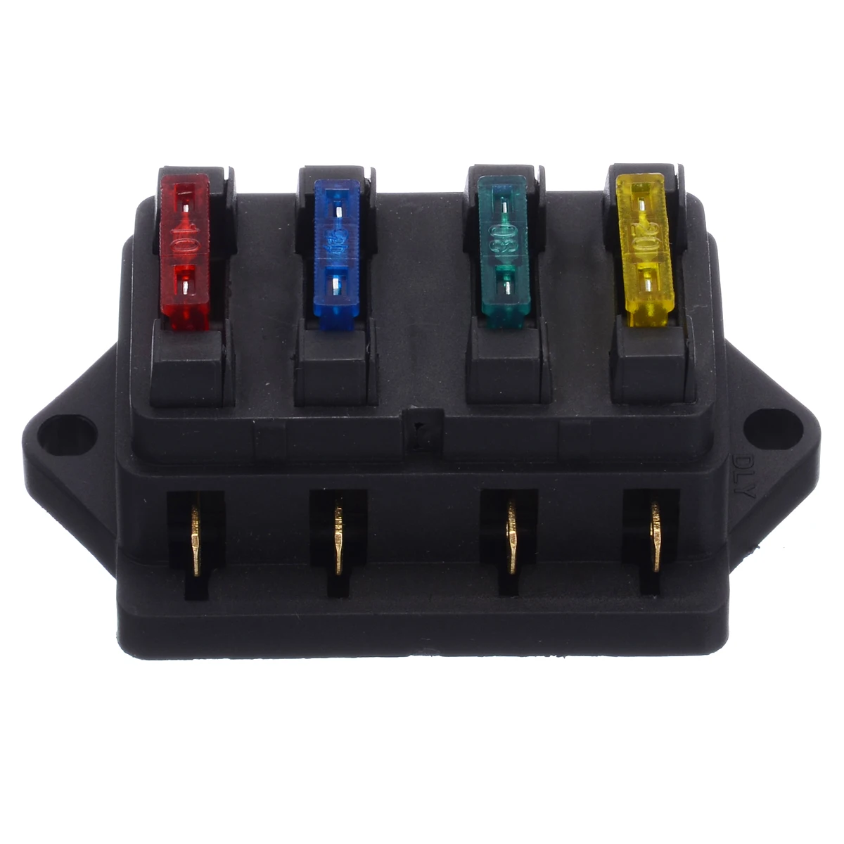 40A 12V 24V Auto Car Truck 4 Way Blade Fuse Block Fuse Box Unit Holder Fusebox Catch-holder + 4Pcs Fuses Circuit Standard ATO