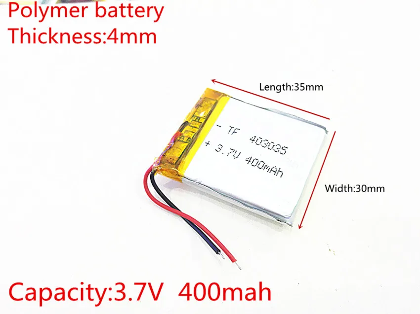 10 шт./лот) 043035 400 мАч литий-ионный полимерный аккумулятор качество товаров Сертификация CE FCC ROHS