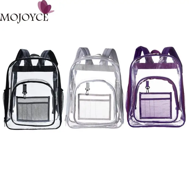 

Waterproof Clear Backpack Transparent PVC Shoulder Women Adults Students See Through Bookbag Knapsack Girls Shoulder Bag mochila