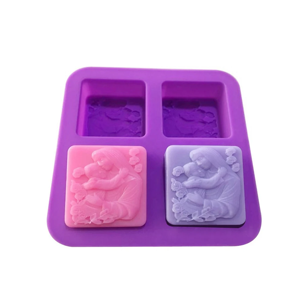 Parent child Baby Molds Silicone Soap Candle Mold Polymer Clay Tool DIY