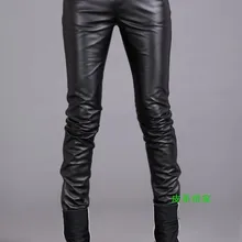 Новинка! женские брендовые модные обтягивающие брюки из воловьей кожи для отдыха универсальные брюки из натуральной кожи/26-34