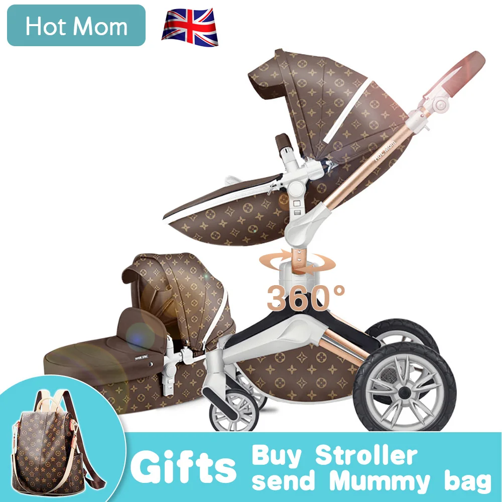 

Hot Mom Baby Stroller 360 degree Rotate baby carriage newborn Luxury High Landscape Baby Pram EU Standard send bag Free shipping