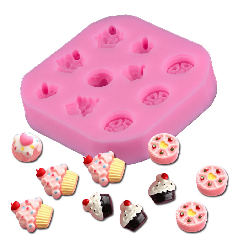 

3D Small Cake Shape Fondant Silicone Molds Kitchen Baking Tools