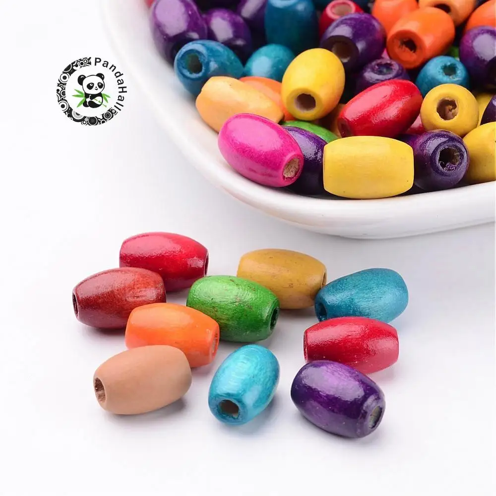 

Dyed Mixed Color Oval Wooden Beads for Jewelry Bracelet Necklace Making DIY Kid Crafts