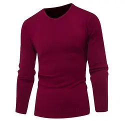 Свитера, пуловеры Для мужчин 2019 мужские брендовые Повседневное Soild Цвет свитера Для мужчин удобные хеджирования v-образным вырезом Для