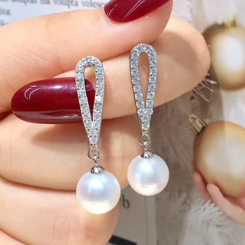 

925 Sterling Silver Earrings Component Findings Stud Earrings Settings Mountings Parts Mounts for Pearl Jade Corals Stones Beads