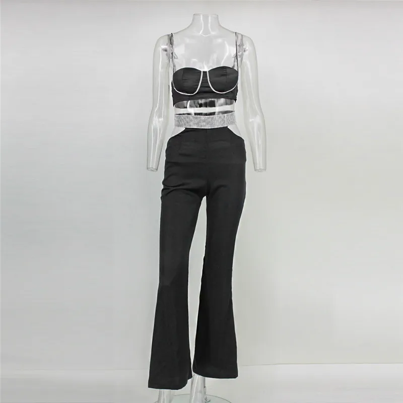 Two 2017 Cut pink Sexy Strap Piece Out Spaghetti New Home Leisure Feditch Beach Tube Fashion Top Summer Boot Black Jumpsuit Hollow 1qCCTw