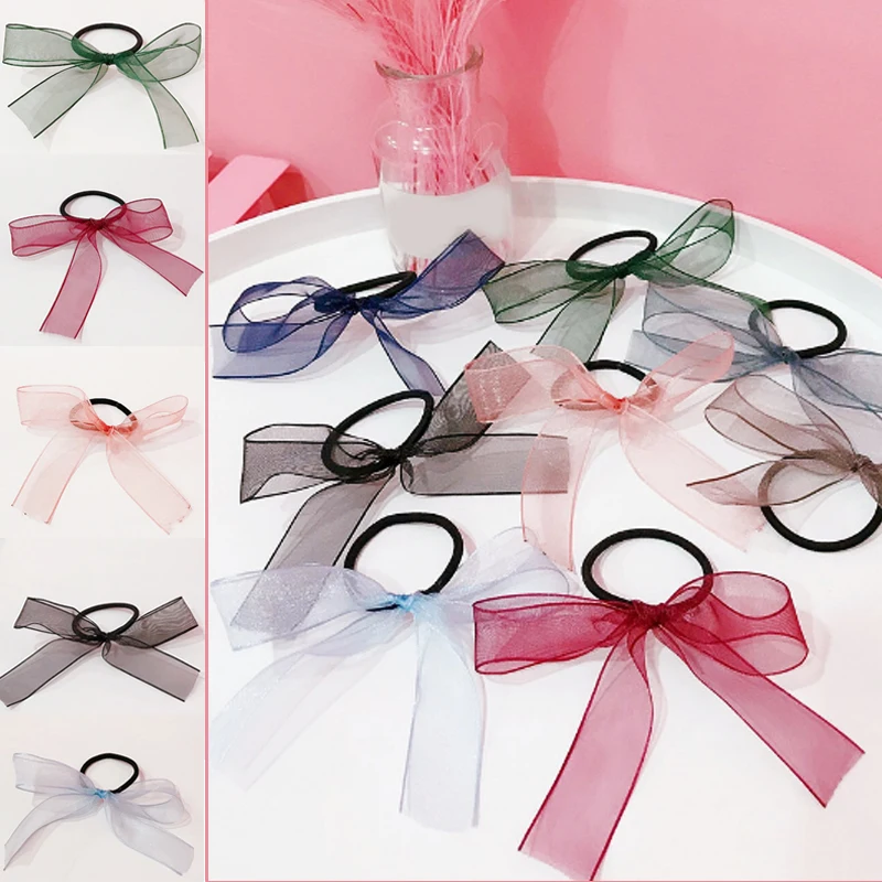 

LNRRABC 2018 new bow plush ball hair rope Korean version of the fresh and simple girl hair accessories boutique gift