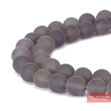 Grânulos de pedra naturais Maçante Polonês Matte cinza agata Contas loose Para DIY fazer Jóias Colar Pulseira MGAB01