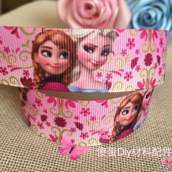 

1 "25MM new sales Free shipping elsa anna anna elsa princess printed grosgrain ribbon hairbow party decoration diy wholesale OEM