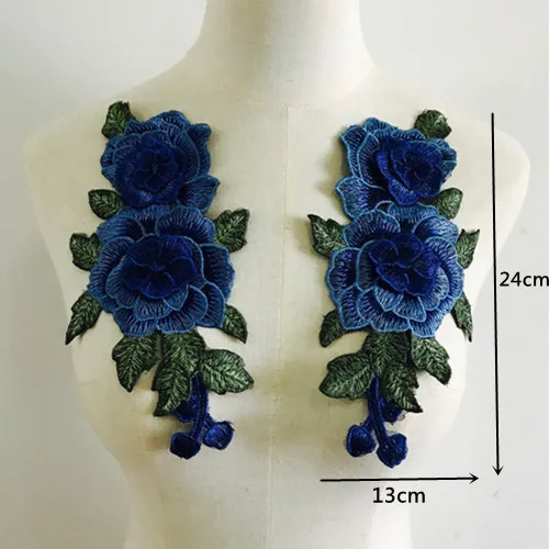 Fflacell 2 шт./пара вышивка нашивки в виде цветков розы для шляпа сумка джинсы с аппликацией в виде ремесла Костюмы аксессуары - Цвет: A2