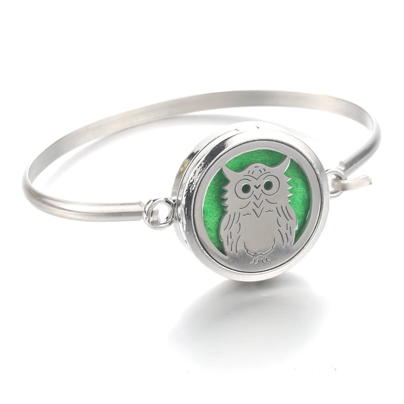 Owl Stainless Steel Bracelet Essential Oil Diffuser Bracelet Locket