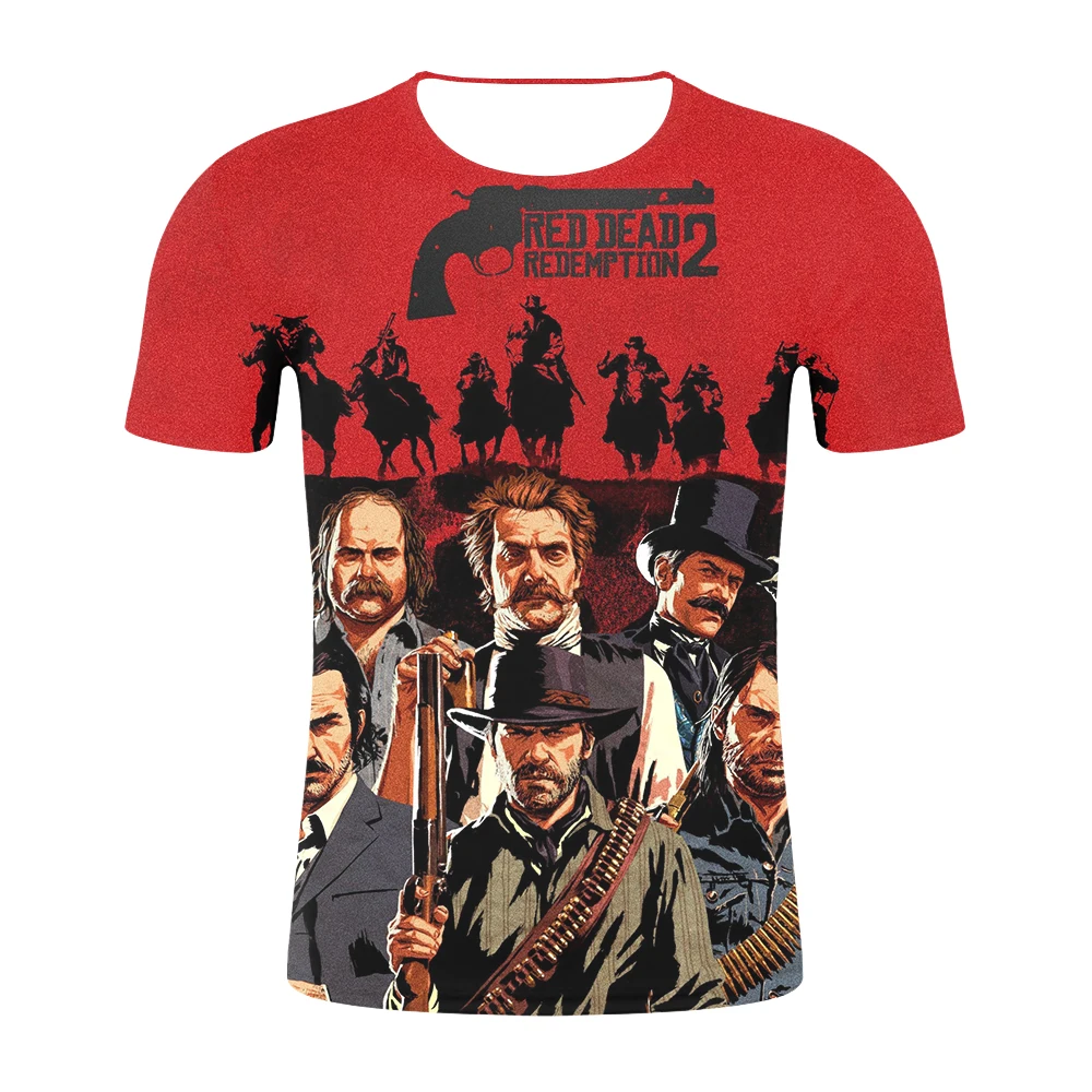 BTS 3D красные изображения из фильма Red Dead Redemption 2 футболки для мужчин новая