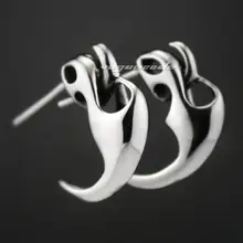 925 стерлингового серебра коготь мужской Байкер-рокер серьги 8M004(2 шт