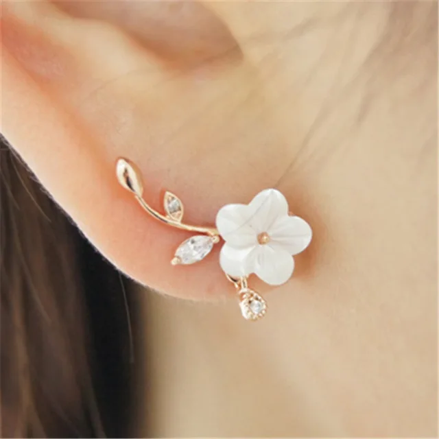 Hot Leaf S Flowers Stud Earrings Fashion Small Fresh Silver Hot Leaf S Flowers Stud Earrings Fashion Small Fresh Silver Needle Hypoallergenic