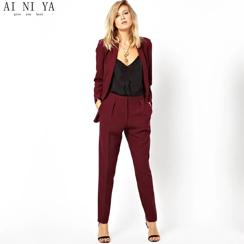 New Blazer OL Work to Wear Formal Jacket Pants Suit Women Business ...