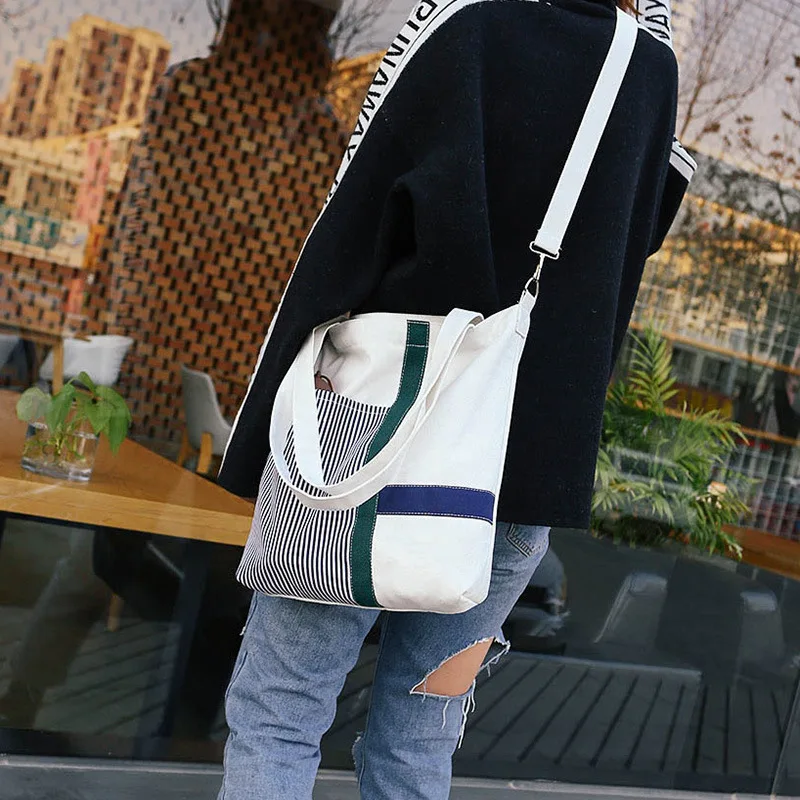 Korean shoulder diagonal canvas bag female student art Korea ins simple