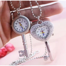 Популярный брелок жемчужное ожерелье серебряная цепь держатель для ключей карманные часы хрустальные раковины Кролик Мышь резьба чехол милый кулон