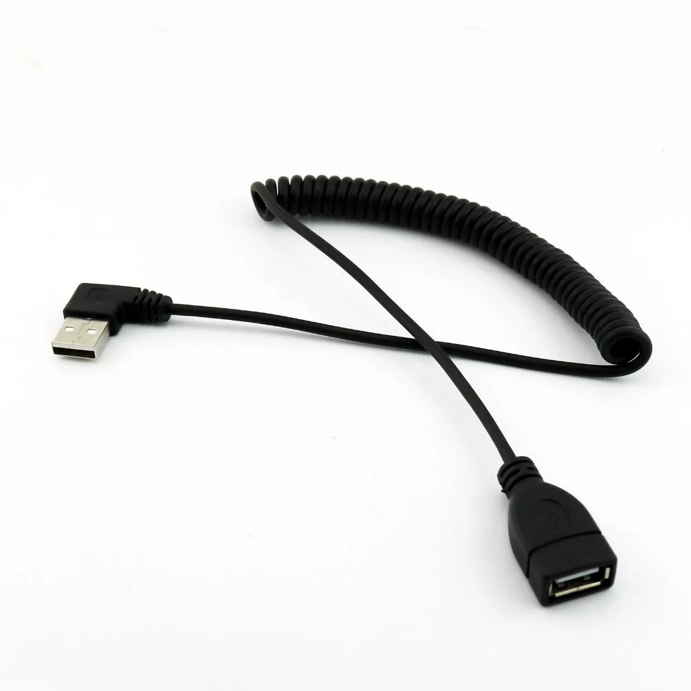 Спиральный соединительный кабель USB 2 0 A штекер Мама-папа 5 шт. 1 м левый/правый угол