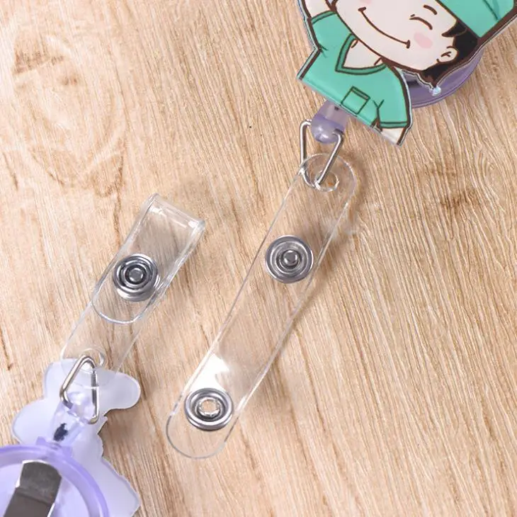 1 Pcs Cartoon Mini Retractable Badge Reel Doctor Nurse Lanyards ID Name Card Clip Student Nurse Badge Holders Stationery
