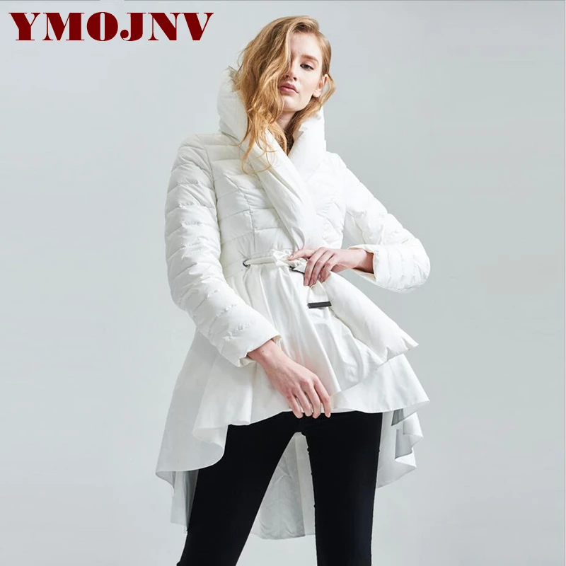 YMOJNV 2019 зимние женские пуховики с капюшоном 90% белый утиный пух