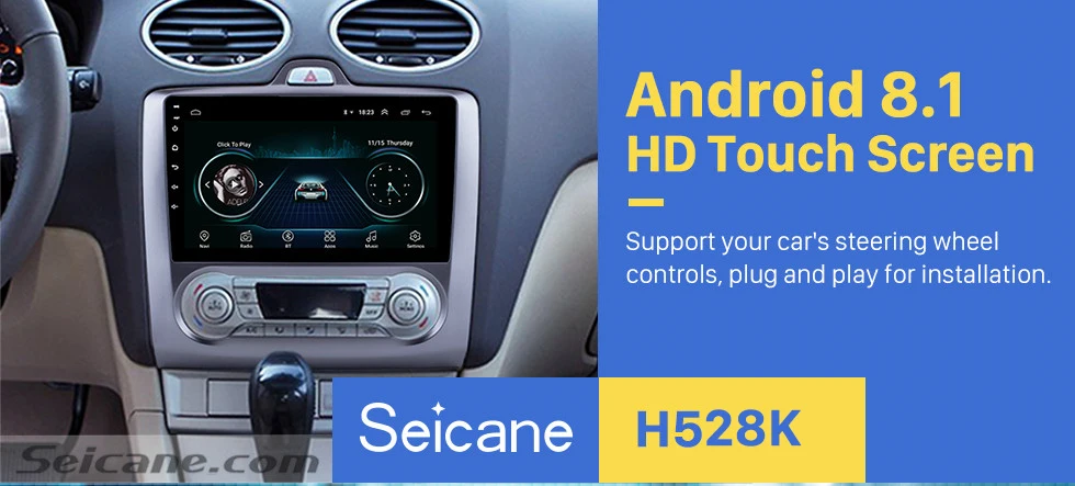 Seicane для 2004 2005 2006-2011 Ford Focus Exi на Android 8,1 2 DIN 9 дюймов gps навигация Сенсорный экран четырехъядерный автомобильный радиоприемник 3g