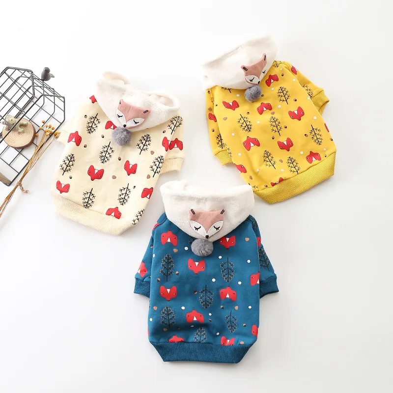 

HEYPET Cute Pet Cat Dog Clothes Winter Pet Coat Warm Dog Hoodie for Small Dogs Pets Clothing Soft Pet Apparel French Bulldog