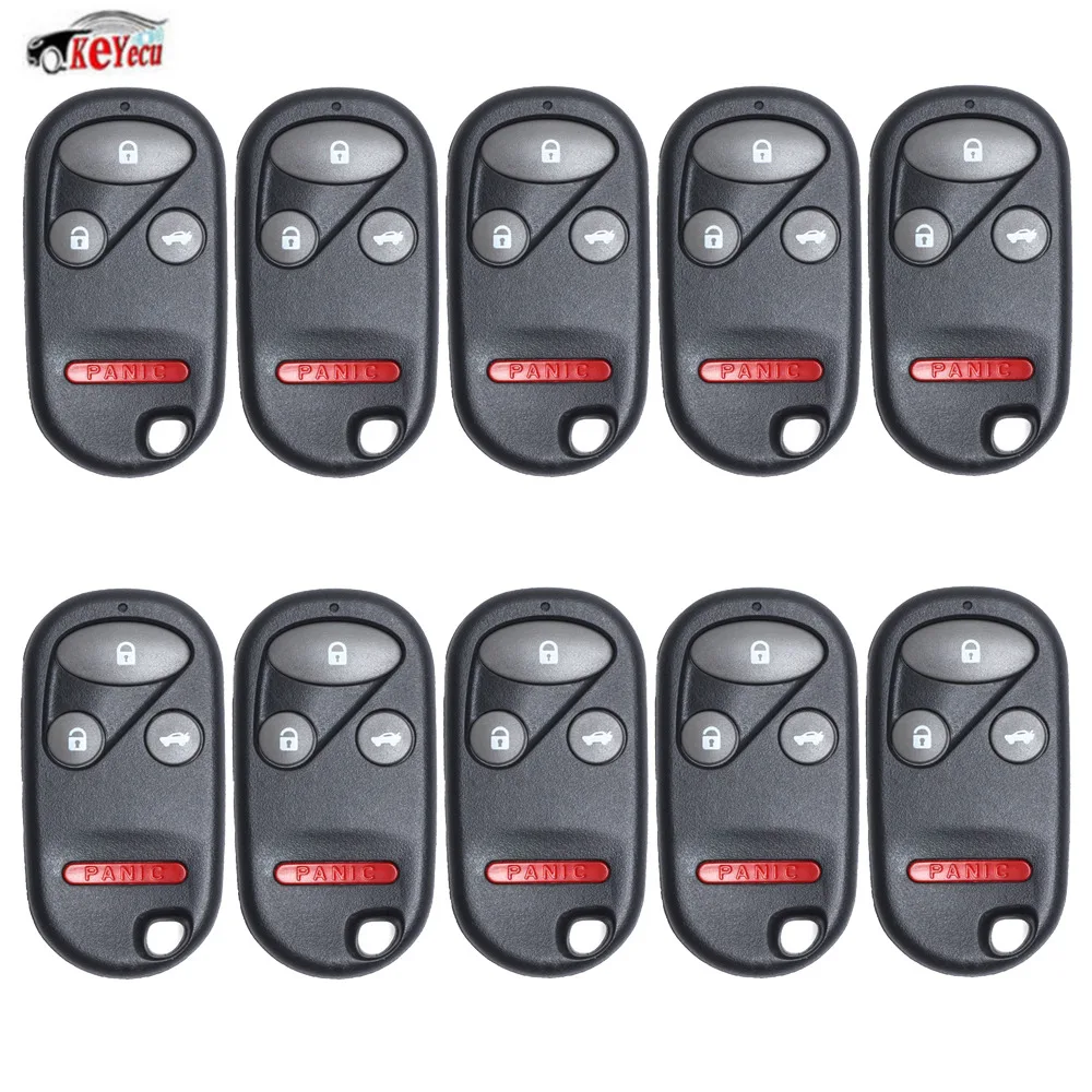 

KEYECU 10 Pcs New Keyless Entry Remote Car Key Fob for Honda Insight 2001- 2004 Insight 2001-2004 S2000 2000-2001 FCC:A269ZUA101