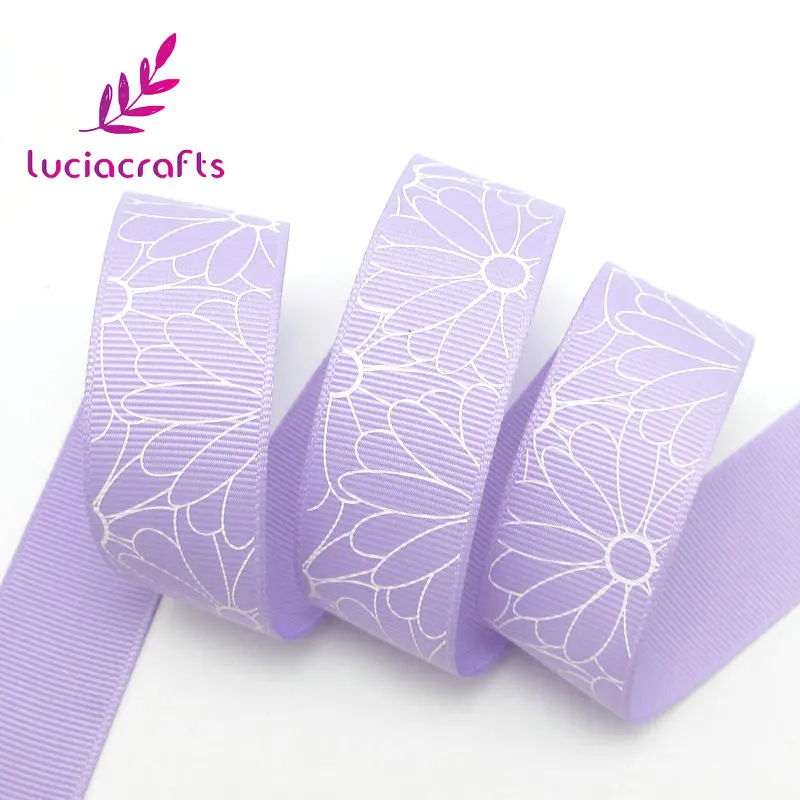 Lucia crafts 25 мм полиэстер с цветочным принтом атласные корсажные ленты DIY упаковка шитье ручной работы материал аксессуары S0702