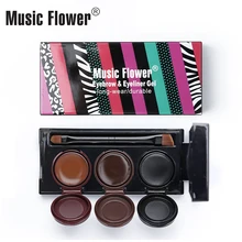 Music Flower Для женщин 3 In1 бровей Палитра с кисточкой и подводка-гель для глаз макияж глаз крем для бровей водостойкий Макияж Косметика