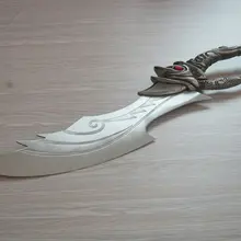 S0219 старинное серебро бог войны темно-смерть нож меч красный рубин глаза 21"