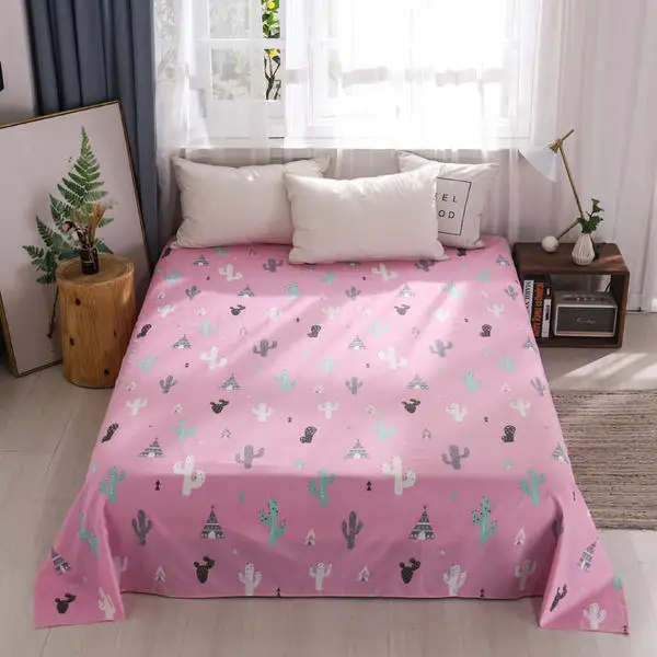 New 3 Pcs Bedding Set Polyester/Cotton Bed Sheet Flat Sheet+ 2 Pcs Pillowcase Bedsheet Queen King Full Twin 230*230cm Sabanas - Цвет: 9S-9