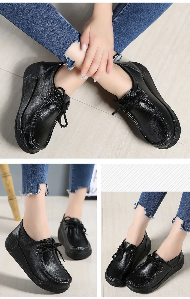 Fashion Brand Women Flats Platform Shoes Genuine Leather Women Moccasins Creepers slipony Female Casual Shoes Moccasins (11)