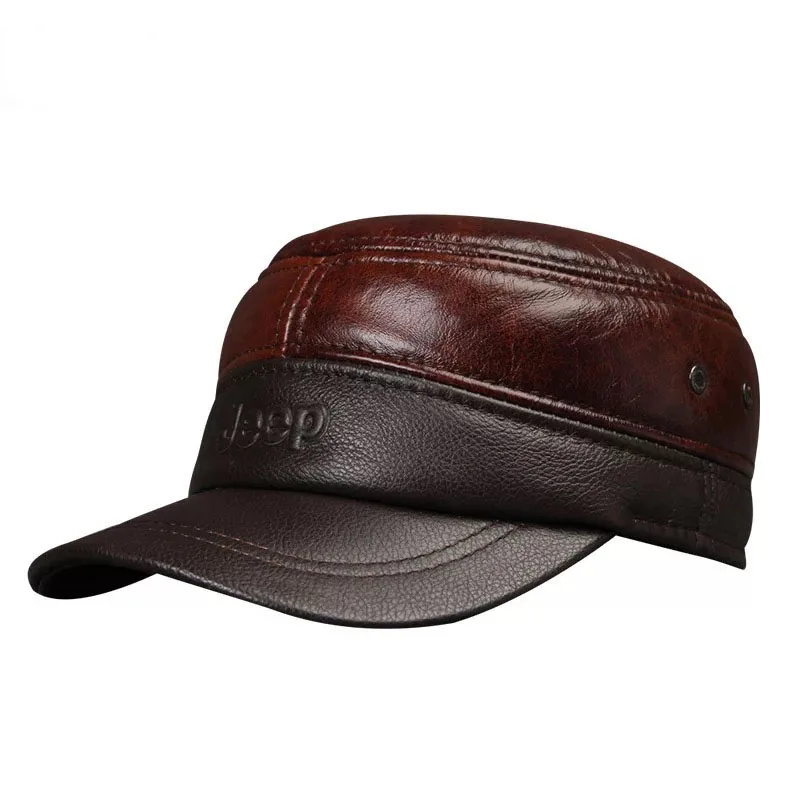 Брендовая новая стильная мужская импортная кожаная брендовая бейсбольная кепка Newsboy/берет шапка зимняя теплая Кепка из воловьей кожи Корова-40