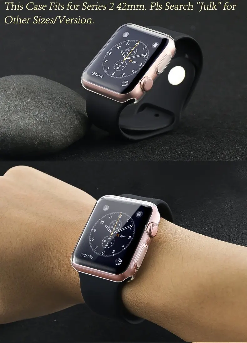 Чехол для Apple watch 38 мм 42 серия 1 2 3 Кристальный Ультратонкий силиконовый прозрачный