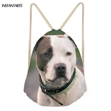 INSTANTARTS Забавные 3D терьер с принтом собаки для женщин и мужчин мешки с Кулиской дорожные сумки для хранения для подростков мальчиков девочек Softback Рюкзак