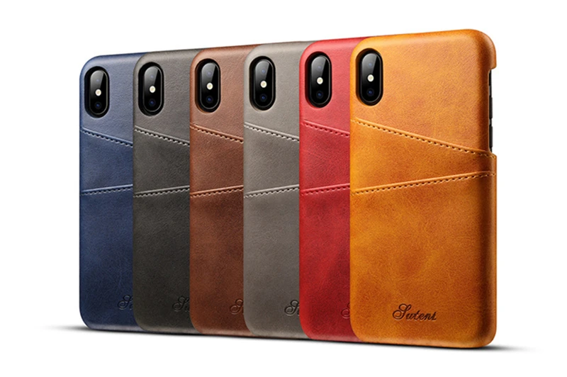 

Slim PU Leather Case for iPhone X 8 7 6 6s Plus Back Cover Protective Case with Card Slot Wallet Phone Bag for IPhone X 8