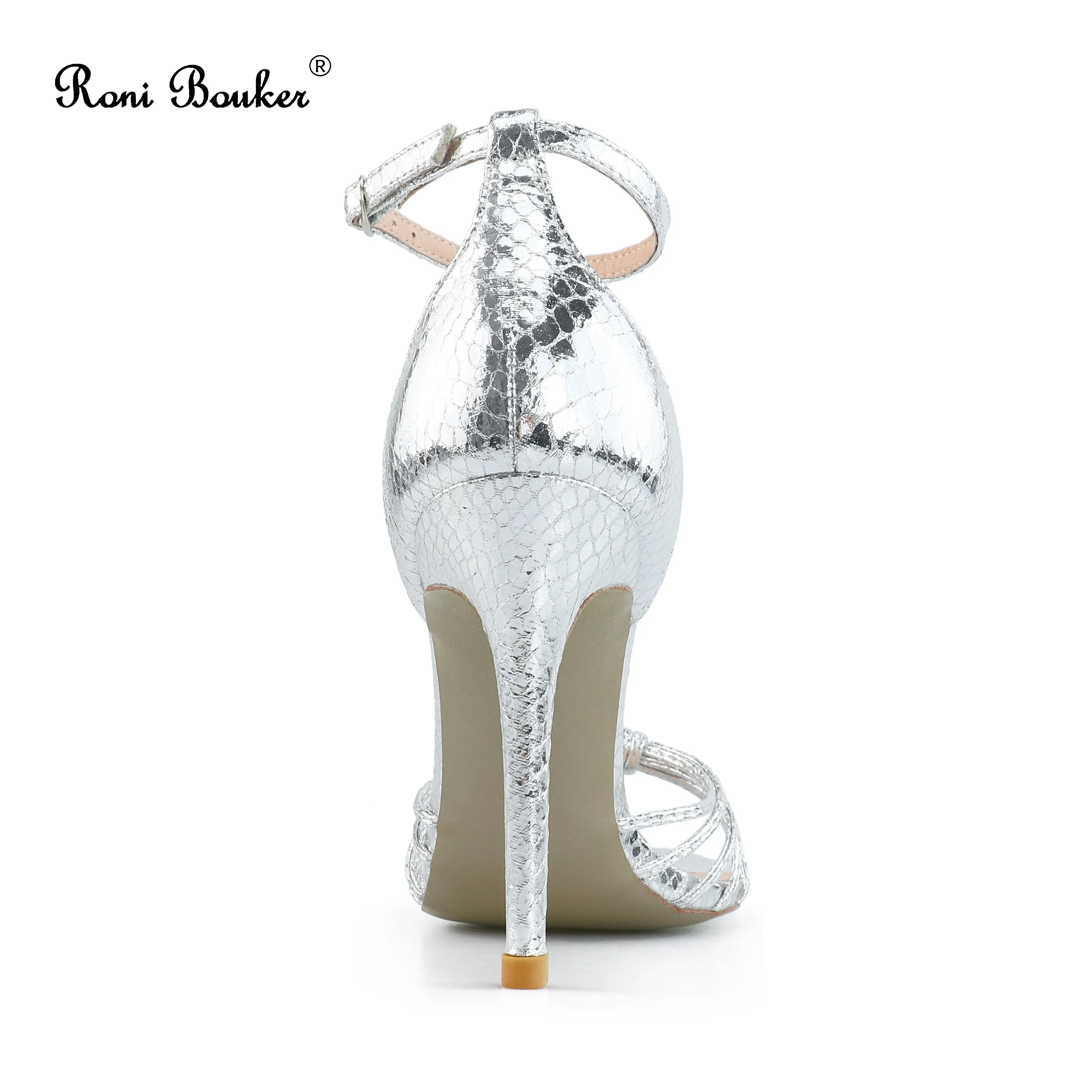Zapatos De Moda Hebilla Plateadas Tacones Peep Toes Altos Boda shdQtxCr